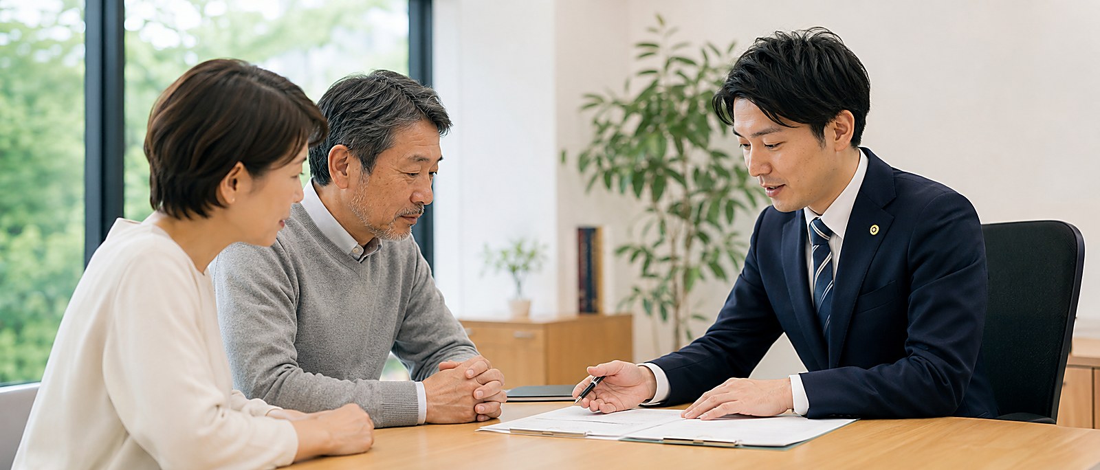 弁護士による説明の場面